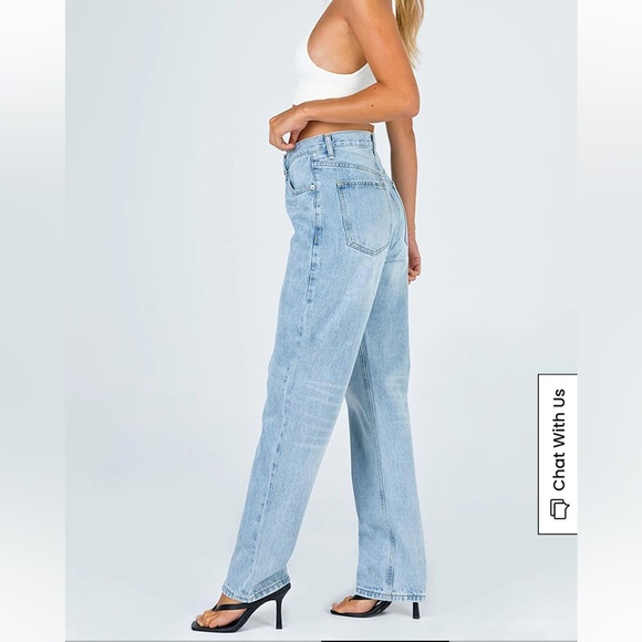 Princess Polly Holly Asymmetrical Straight Leg Jeans - Picture 3 of 6